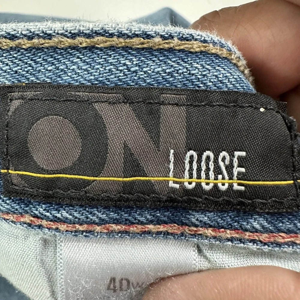 Vintage Old Navy Loose Jeans Mens 40x32 Baggy Fit Light Wash Blue Denim Y2K‎